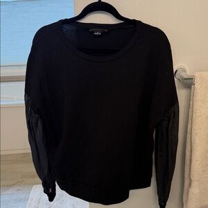 Sanctuary Black Long Sleeve Top with Contrast Sleeves